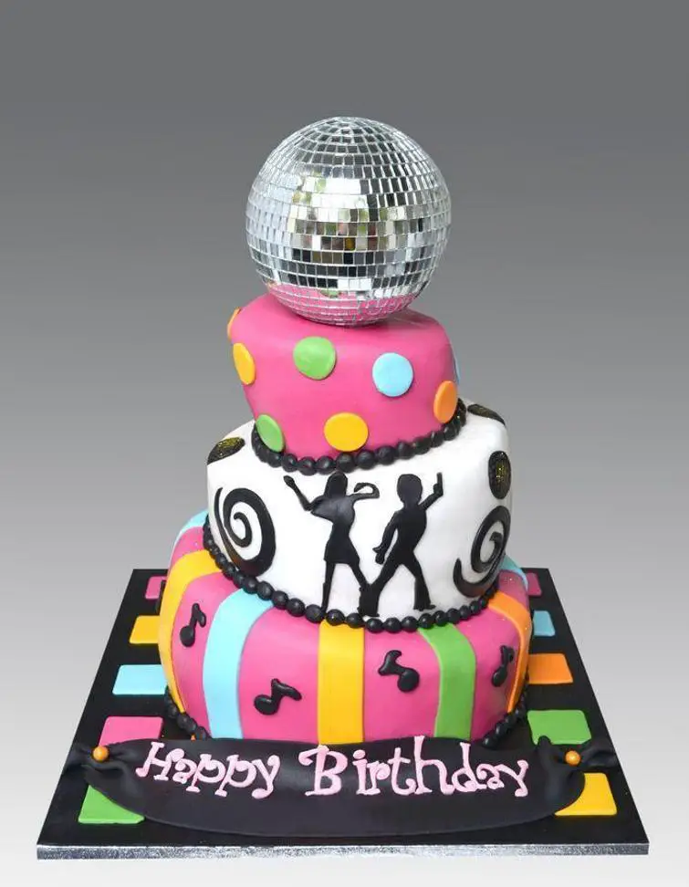 Disco ball birthday cake