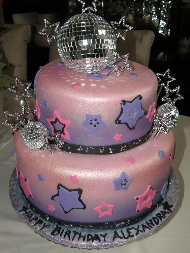 disco ball birthday cake