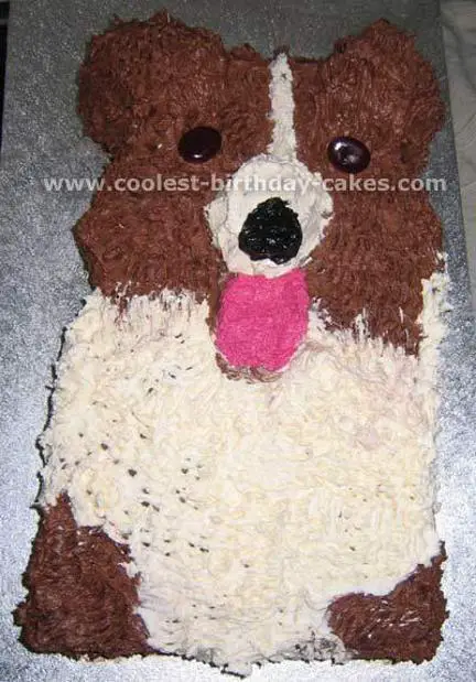 Dog shaped birthday cakes - TheSmartCookieCook