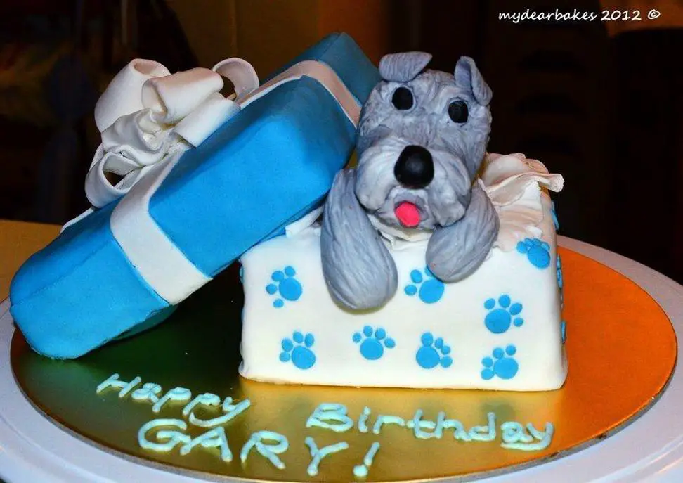 dog themed birthday cake