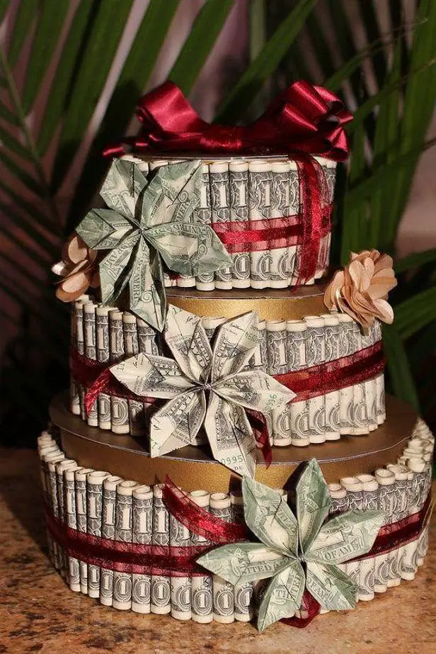 dollar bill birthday cake