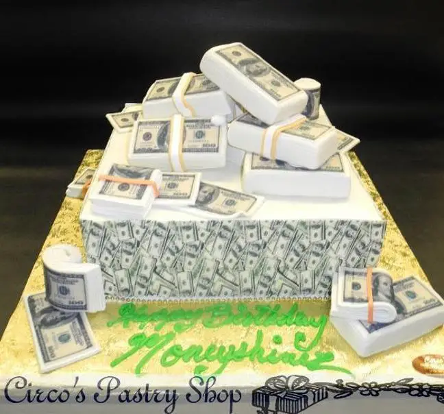 dollar bill birthday cake