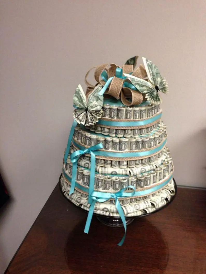 dollar bill birthday cake