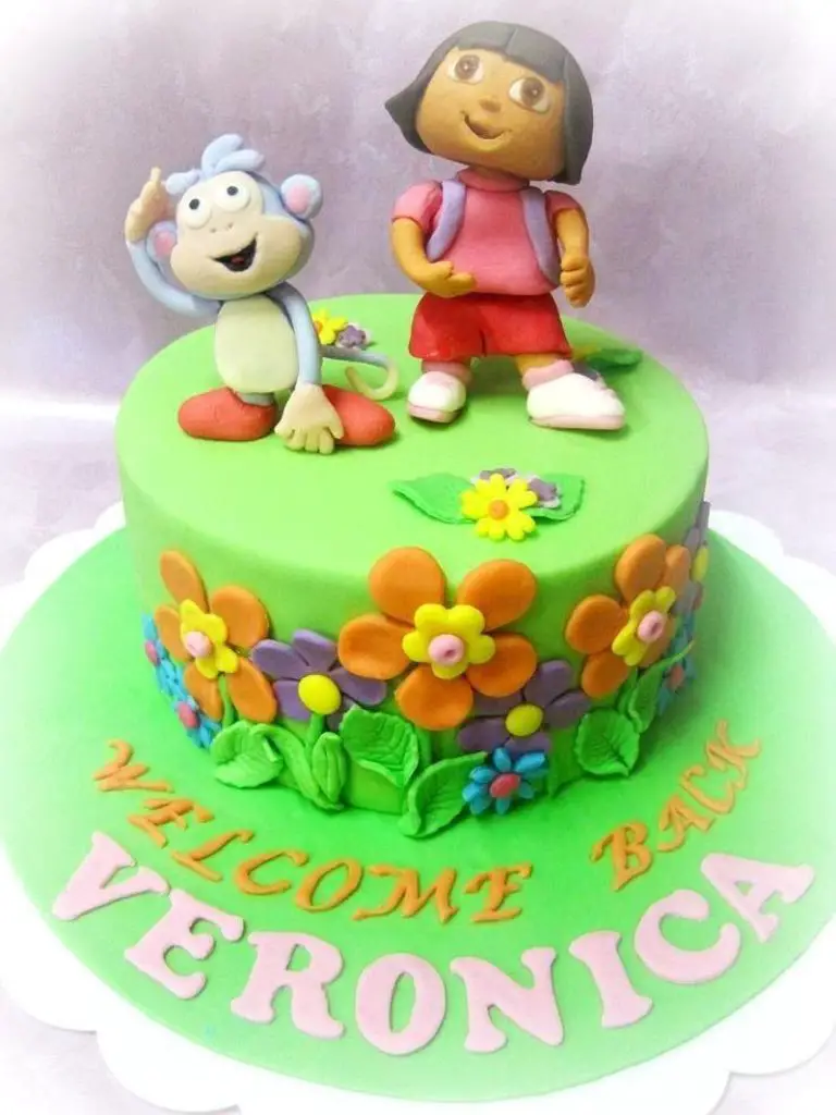 Dora and boots birthday cake TheSmartCookieCook