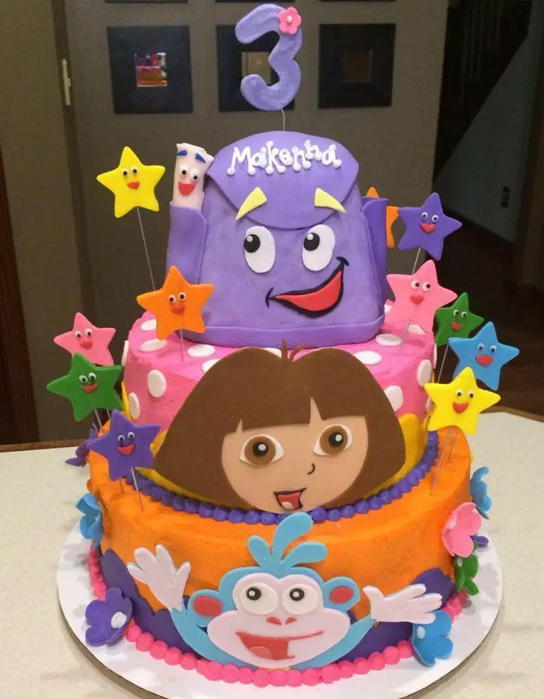 dora themed cake birthday
