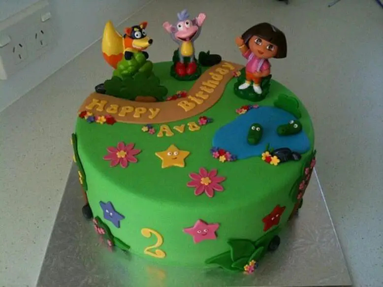 dora themed cake birthday