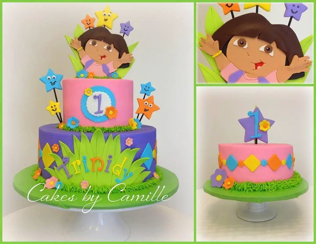 dora themed cake birthday