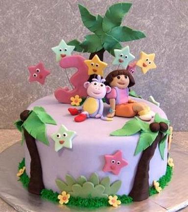 dora themed cake birthday