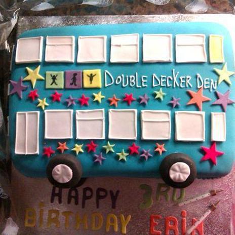 double decker bus birthday cake