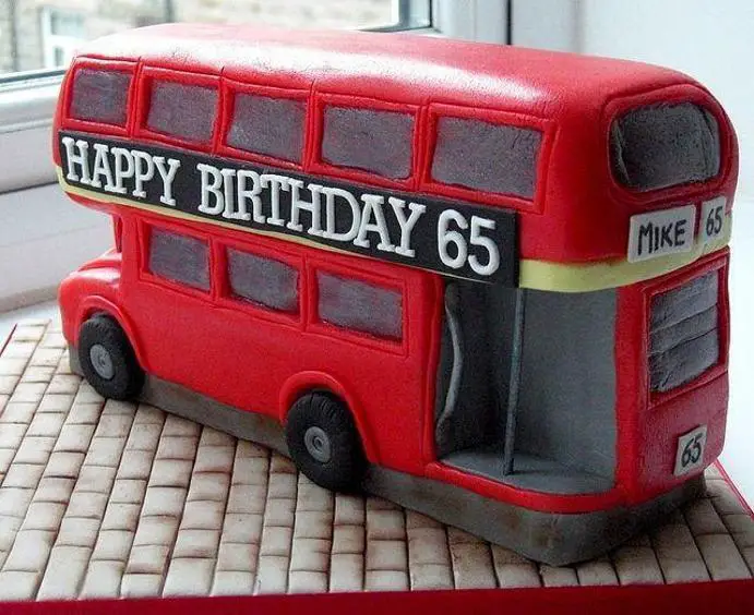 double decker bus birthday cake