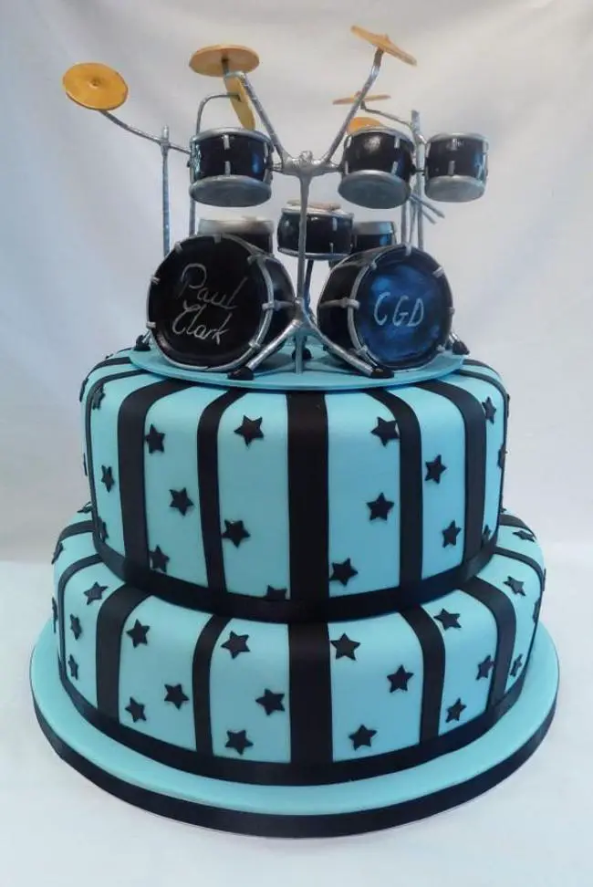 drums birthday cake