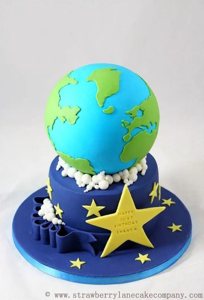 earth birthday cake