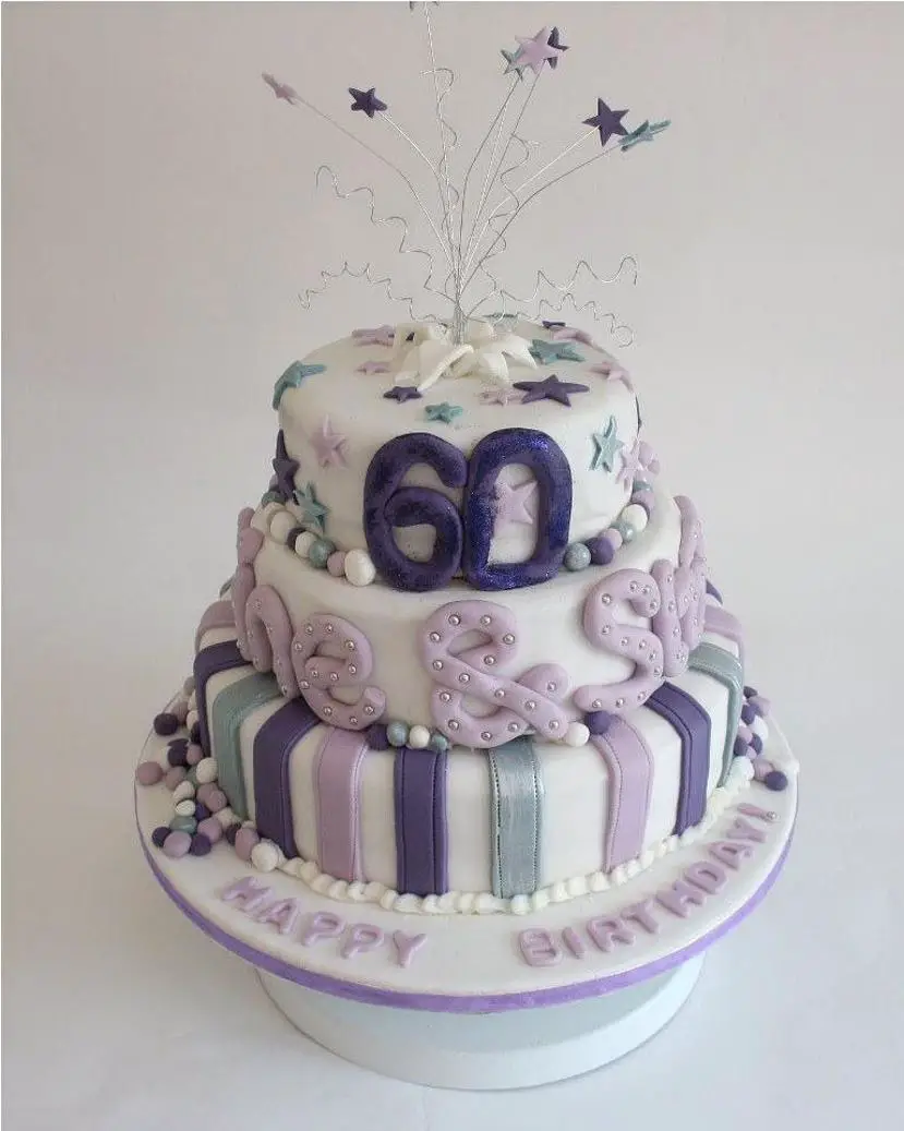 elegant 60th birthday cakes