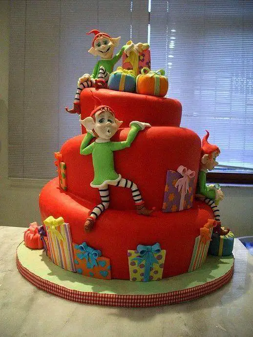 elf birthday cake