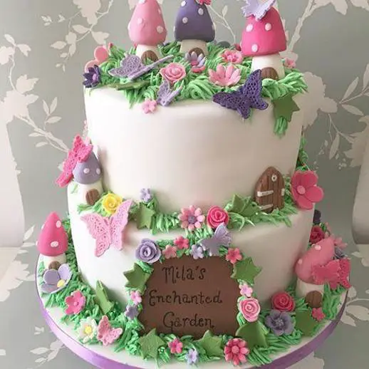 enchanted garden birthday cake