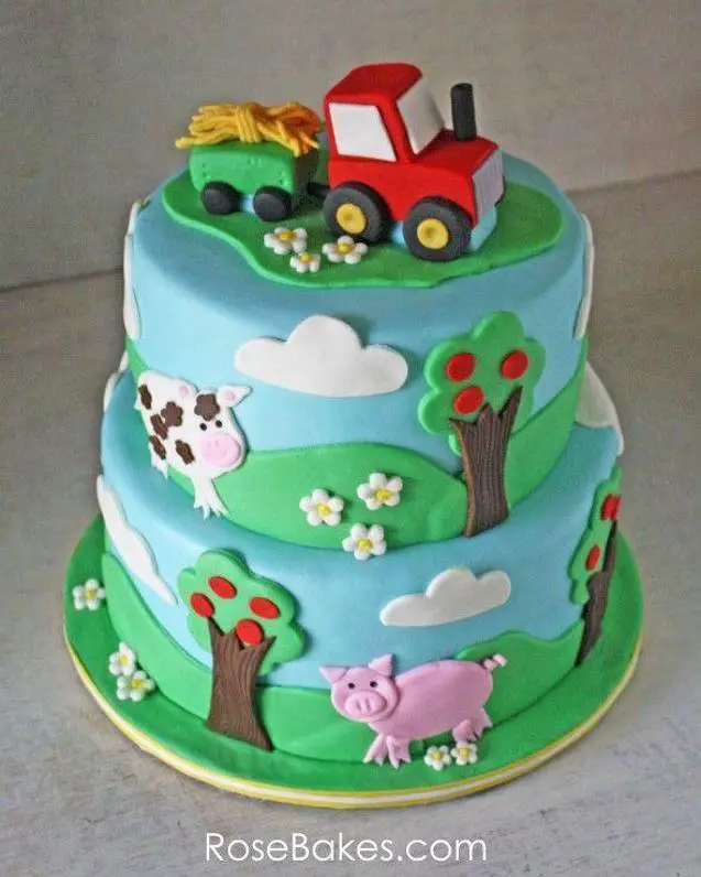 farmyard birthday cakes
