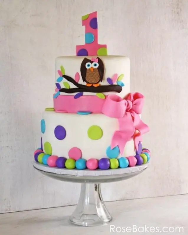 first birthday owl cake