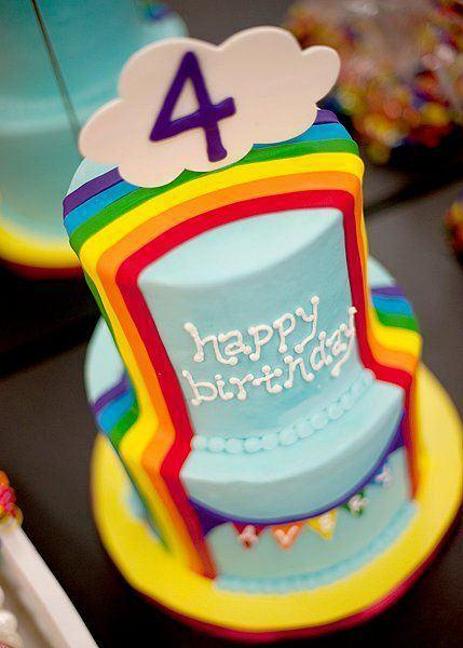 first birthday rainbow cake