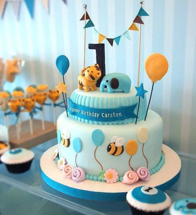 first year birthday cake for boy