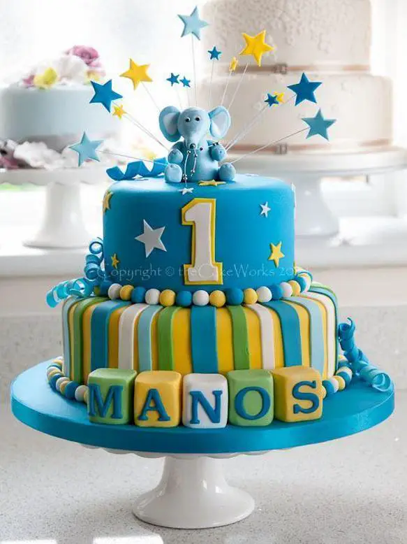 first year birthday cake for boy