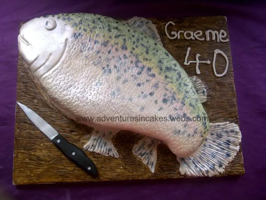 fish shaped birthday cake