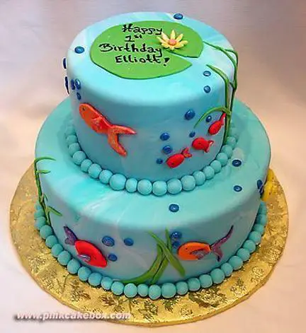 fishing themed birthday cake