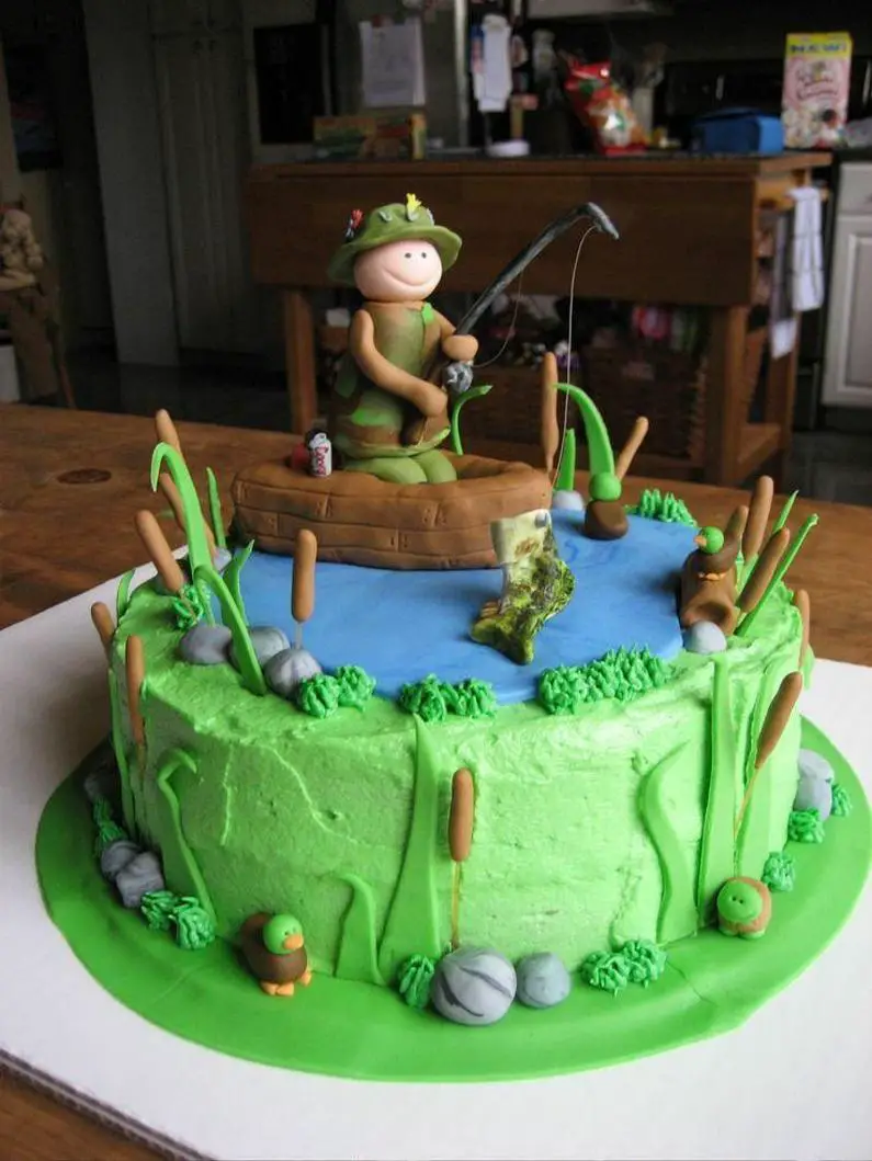 fishing themed birthday cakes