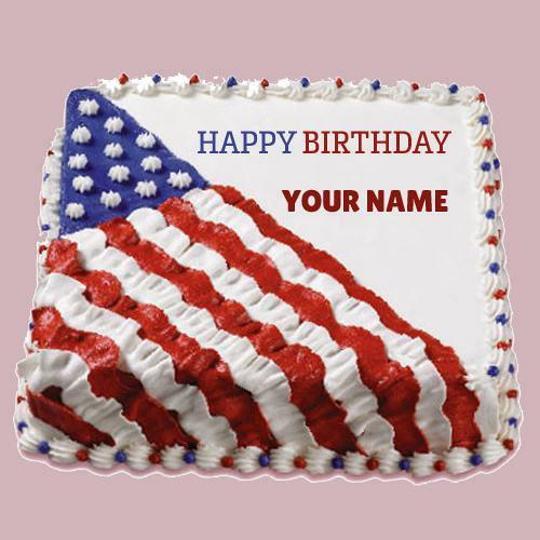 flag birthday cake