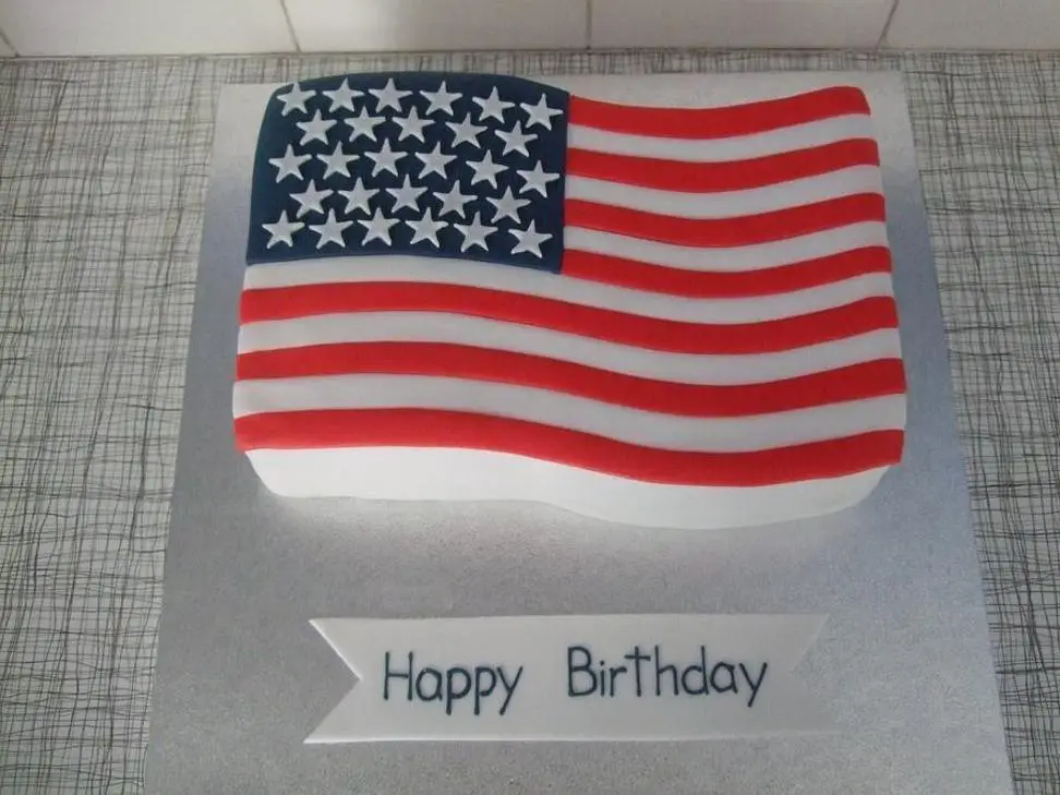 flag birthday cake