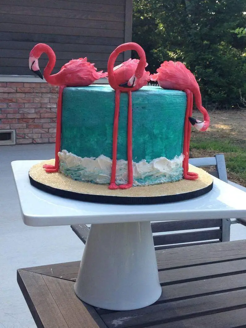 flamingo birthday cake