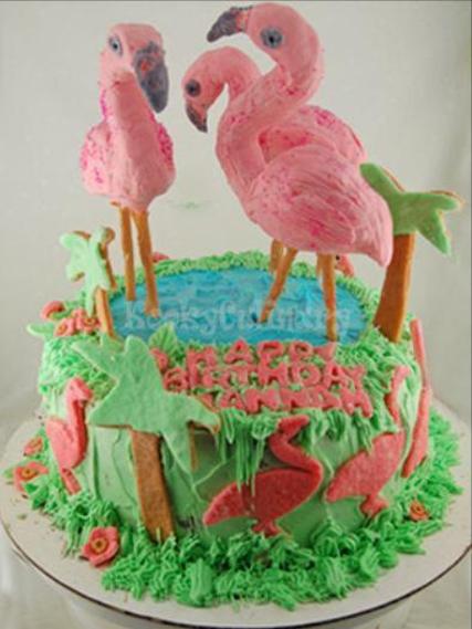 flamingo birthday cake