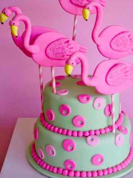 flamingo birthday cake