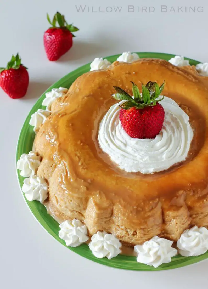 flan birthday cake