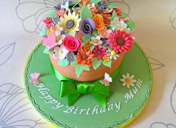 flower pot birthday cake