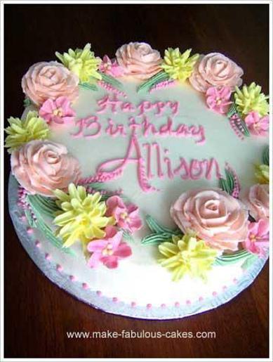 flowery birthday cakes