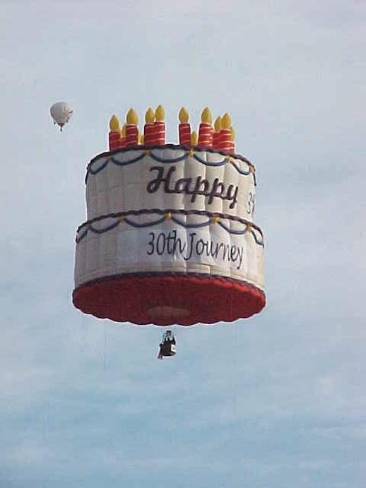 flying birthday cake