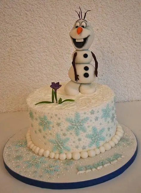 frozen olaf birthday cake