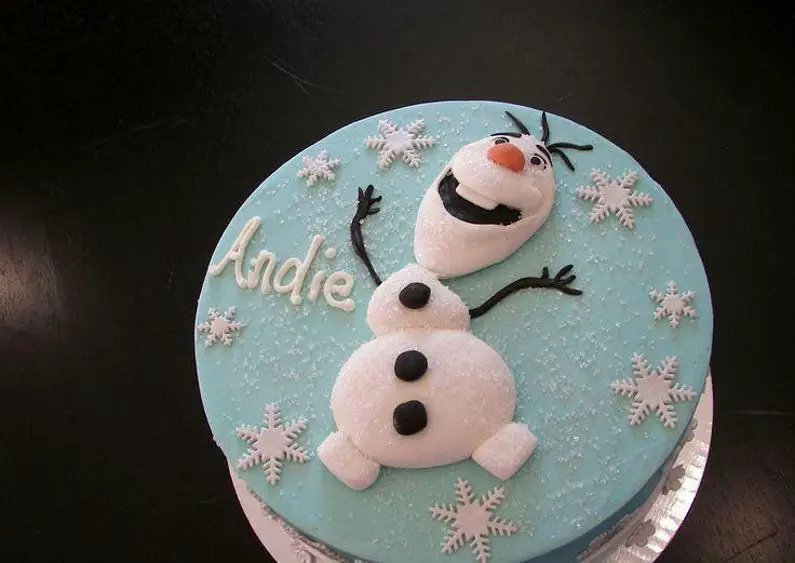 frozen olaf birthday cake