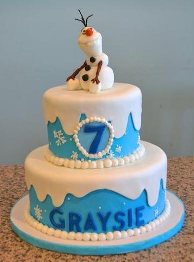 frozen olaf birthday cake