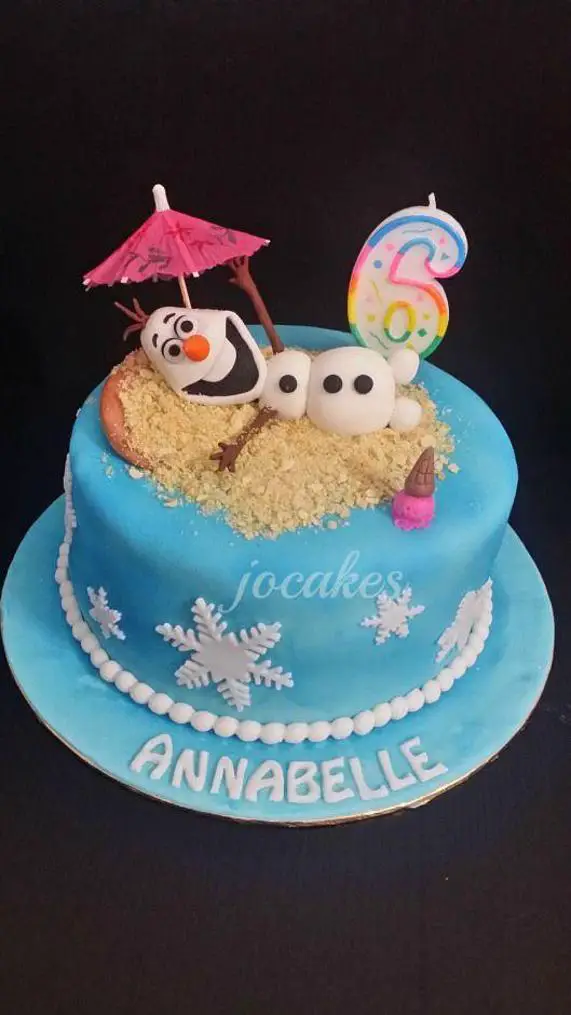 frozen olaf birthday cake