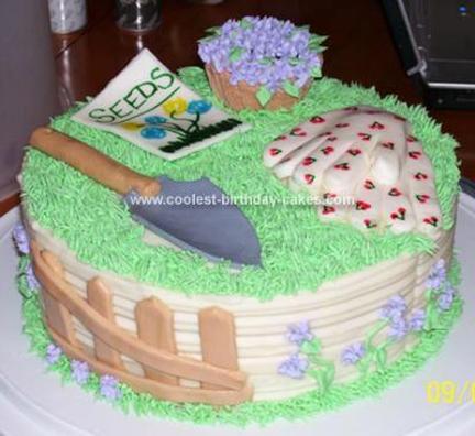 gardening themed birthday cakes