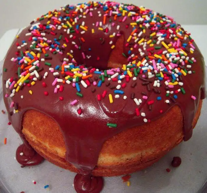 giant donut birthday cake