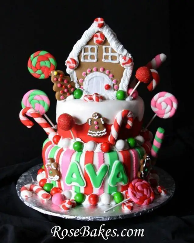 gingerbread house birthday cake