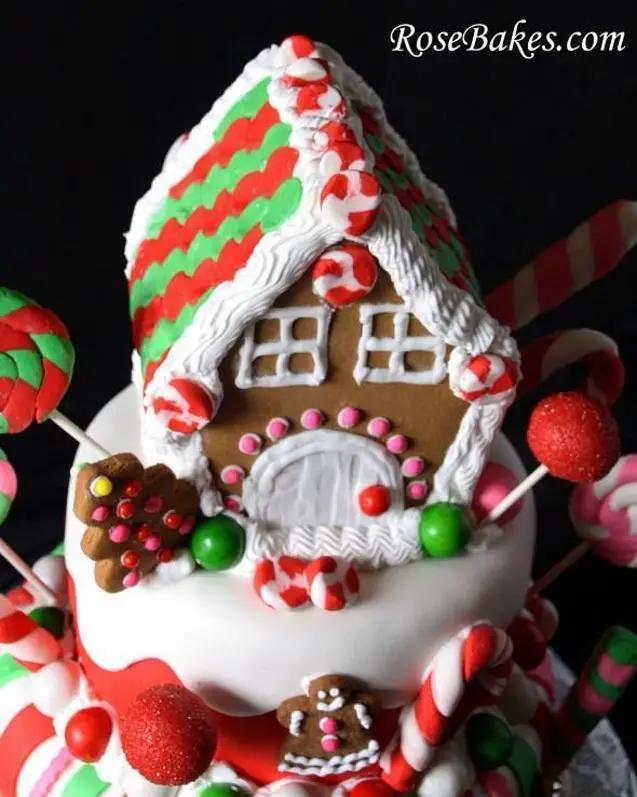 gingerbread house birthday cake