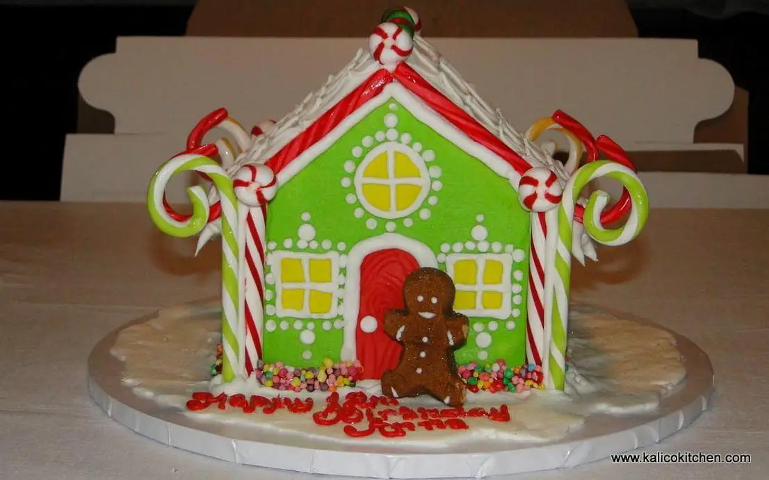 gingerbread house birthday cake