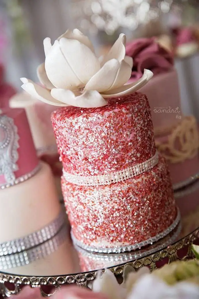 glittery birthday cake