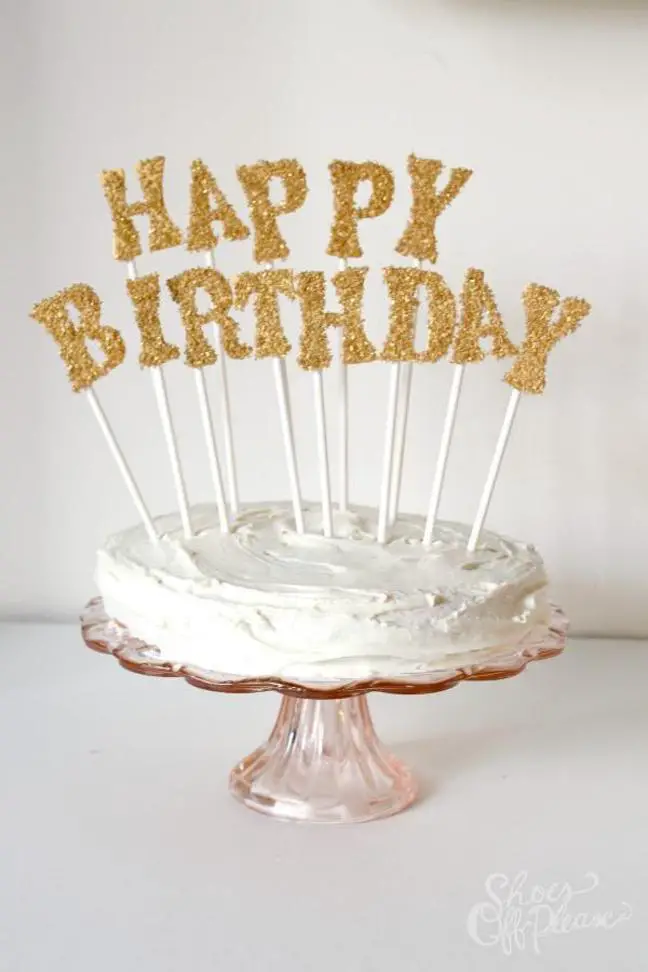 glittery birthday cake