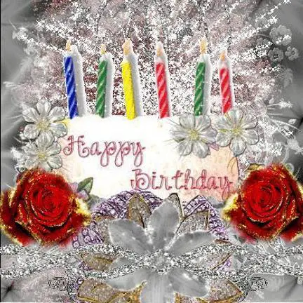 glittery birthday cake