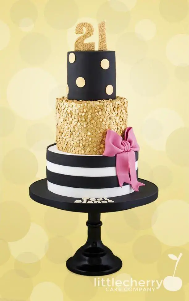 gold and black birthday cakes