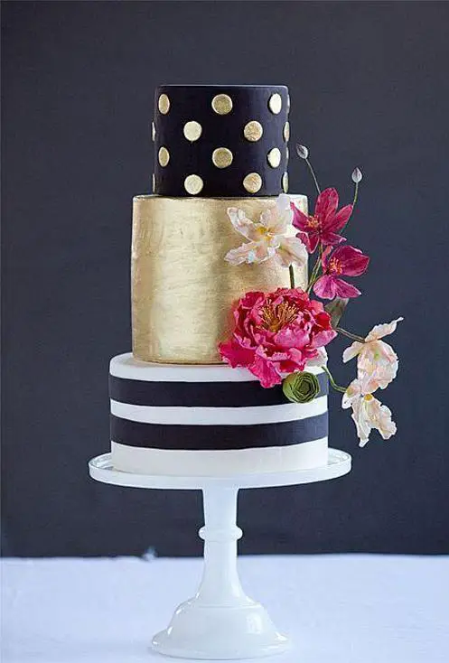gold and black birthday cakes